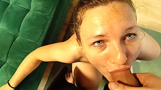 Quick POV Blowjob Session with Cum in Mouth