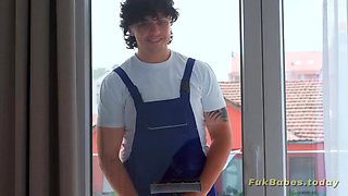 Busty Hot Milf Housewife Fucked By Window Cleaner
