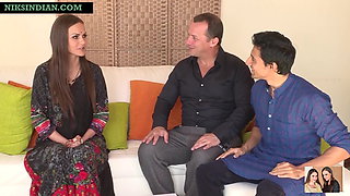Man enjoys threesome anal sex with hot Desi bhabhi and wife