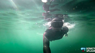 Diving in My Shiny Two-piece Wetsuit