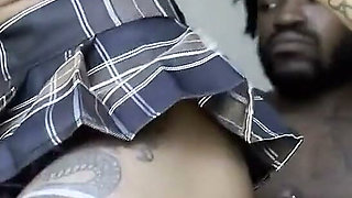 Ebony Babe Rides Dick in Her Ass