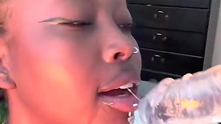 Ebony Suck Dildo Blowjob