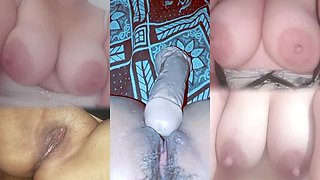 The joy and onanism with my petite spunk-pump with phimosis and the onanism of my teen who ejaculations deliciously in her mouth-watering snatch and funbags - (four)