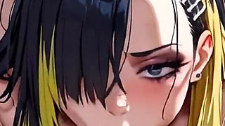 Anime Ai a Goth Girl Gives Her Boyfriend a Blowjob