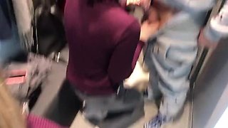 Amateur Ukrainian Girl Gabry Rozby Sucks Cock in Store Changing Room - Sneaky Public Blowjob & Cum Swallow