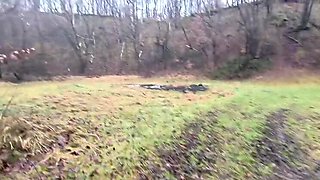 Naked Hiking with Bouncy Tits Slapping and Public Punishment