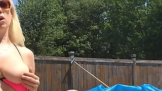 Poolside Bikini Tits Bouncing Orgasm