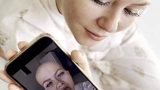 Cumtribute Bald Girl Cleanup Her Phone After