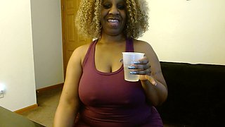 Black goddess, ebony femdom, drink pee