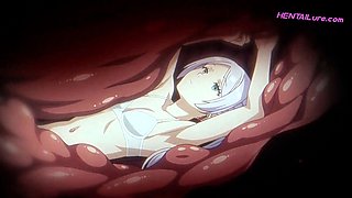 Frieren gets wrecked by tentacle cock until she overflows