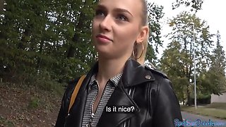 FAKEHUB - Czech Teen Picked To Fuck Outdoor POV After Casting