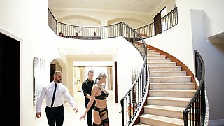 MILF Kenzie in sultry lingerie seduces studs Codey & Dorian for a steamy MMF threeway
