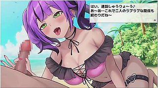 [02 Hentai Game Isekai Beach.2d Animation Of A Handjob On An Outdoor Beach