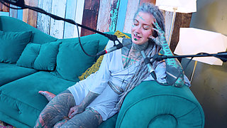 I talk about P - Passion - ASMR podcast SFW talking goth skinny girl dreadlocks tattoo model inked girl