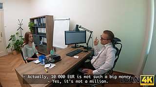 LOAN4K. Sweet babe does splits when fucking