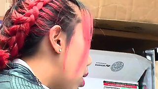 Busty Asian Milf and her teenager share with teen 18