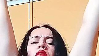 Amateur Bondage - Gentle Whipping, Tickling, and an Intense Session on the Face with Arms Tied to the Ceiling.