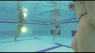 college girl gives handjob in public pool