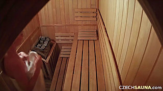 Czech Sauna 7: Blondie’s Massive Tits Can’t Be Contained