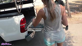 Young blonde shares intense remote vibrator fun