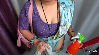 Kaam wali stuck in table, Owner Fucked her from behind.