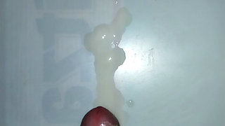 Huge cumshot from my oily dick