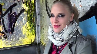 Kinky amateur fist fucked outdoors in a public par