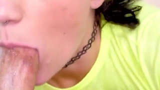 Cute teens Daisy Love and Kylie Pierce POV no hands bj cum swallow