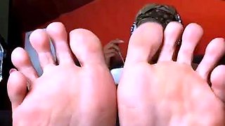 Teen slut foot fetish cock rub
