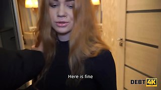 Debt4k. bimbo waitress delays paying off the debt with help of xxx