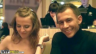 Young amateur Zanna has action in public toilet