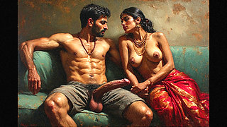 Indian aunty shocked by looking at her neighbour boy's cock as she begged him to fuck and satisfy her