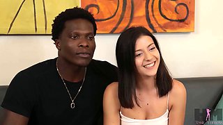 Tiny Natalie Brooks Sucks Louie Smalls’s Cock In Her First Porn Scene!