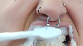 4K Tongue Mouth Uvula Face Toothbrushing Good Quality Image