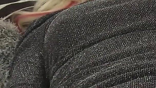 Hot Blonde MILF Luciena Fingers Hers Shaved Pussy on the Couch