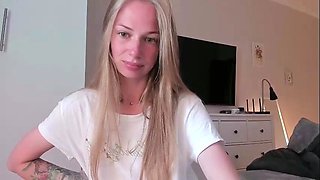 Close up with teen pussy pleased with dildo and vibrator