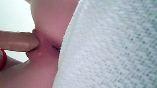 Stacked brunette goes solo toys and masturbation