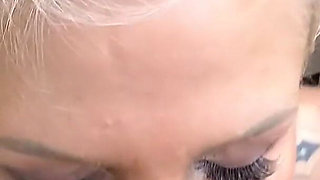 Blonde Mature Woman Gives Amazing Balcony Blowjob and Swallows Cum