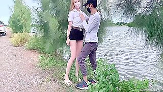 Filming A Video Of A student 18+ Having Sex Outdoors