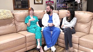Gyno bondage orgasm, catheter play, examination