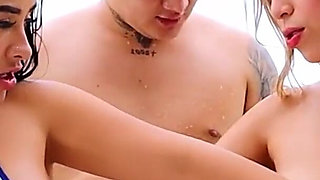 I Fuck My Girlfriend's Two Best Friends Pussy in the Pool While She Tans