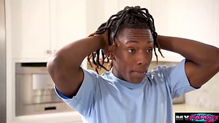 Big-Tits MILF Stepmom Craves Sons Massive Ebony Cock