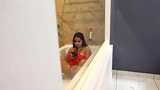 Hot Indian Stepsister Caught Fingering Her Wet Pussy in the Bathroom - BustyBanu Big Tits