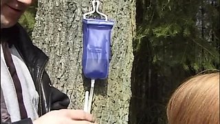 Ruthless Outdoor Enema For Teen Lesbian