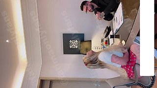 Sensual blonde enjoys passionate office pov with big tits