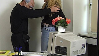 Blindfolded Blonde Slut Fucked by Creepy Masked Stud