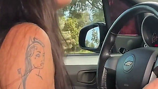 Hard Anal of Colombian Big Ass Jenn Pinzon with Stranger Carrying in the Car
