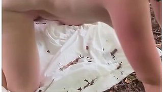 Blonde Wife Outdoor Doggy Orgasm Public Fuck