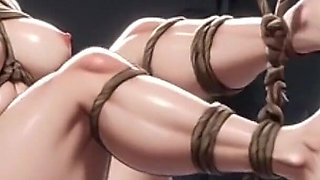 Strong Muscular Woman Enjoying Slave Foot Worship in Gym