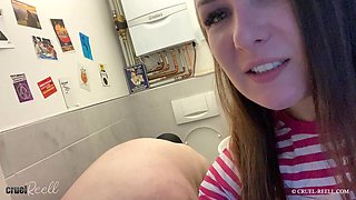 Woman Uses Her Slave in the Toilet